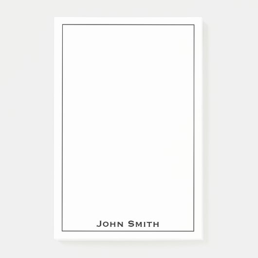 Jouw naam minimalistisch zwart/wit post-it® notes (Voorkant)