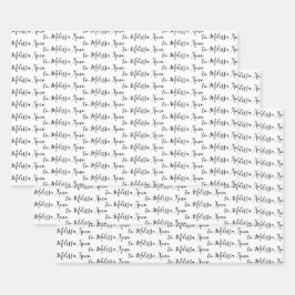 Jouw naam modern handschrift inpakpapier vel