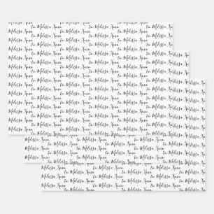 Jouw naam modern handschrift inpakpapier vel