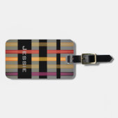 Jouw naam & Modern Weven Stripes Bagagelabel (Voorkant horizontaal)