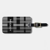 Jouw naam & Modern Weven Stripes Bagagelabel (Voorkant horizontaal)