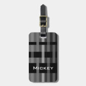 Jouw naam & Modern Weven Stripes Bagagelabel (Voorkant verticaal)