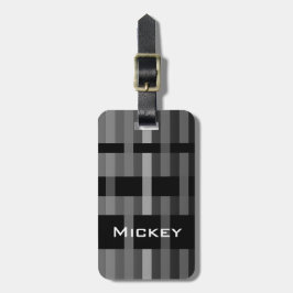 Jouw naam & Modern Weven Stripes Bagagelabel