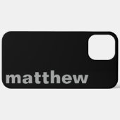 Jouw naam modern zwart Case-Mate iPhone case (Achterkant (horizontaal))