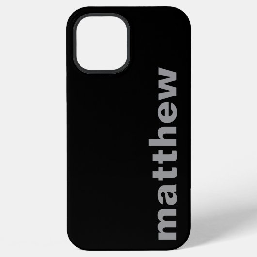 Jouw naam modern zwart iPhone hoesje (Achterkant)