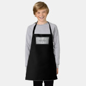 Jouw naam & Monogram | Grijs Zwart & Faux Zilver Schort (Gedragen)