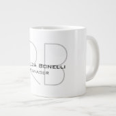 Jouw naam Monogram Uw titel Modern Grote Koffiekop (Voorkant rechts)