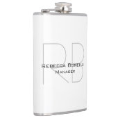 Jouw naam Monogram Uw titel Modern Heupfles (Rechts)