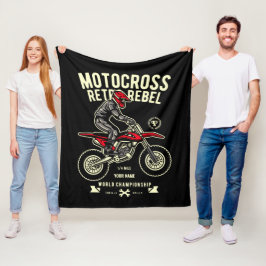 Jouw naam Motocross Rebelkampioenschap rebellenkru Fleece Deken