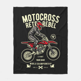 Jouw naam Motocross Rebelkampioenschap rebellenkru Fleece Deken