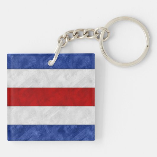 Jouw naam + Nautical Signal Flag C Charlie Sleutelhanger (Achterkant)