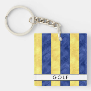 Jouw naam + Nautical Signal Flag G Golf Sleutelhanger