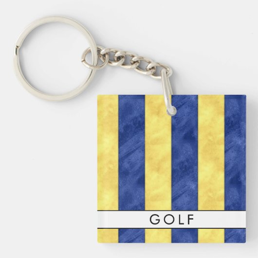 Jouw naam + Nautical Signal Flag G Golf Sleutelhanger (Voorkant)