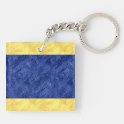 Jouw naam + Nautisch signaal Vlag D Delta Sleutelhanger (Achterkant)