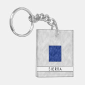 Jouw naam + Nautisch signaal Vlag S Sierra Sleutelhanger (Voorkant Links)