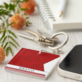 Jouw naam + Nautische Signaalvlag B Bravo Sleutelhanger (Voorkant Rechts)