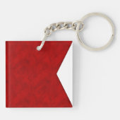 Jouw naam + Nautische Signaalvlag B Bravo Sleutelhanger (Achterkant)