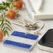 Jouw naam + Nautische Signaalvlag J Juliet Sleutelhanger (Voorkant Rechts)