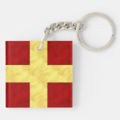 Jouw naam + nautische signaalvlag R Romeo Sleutelhanger (Achterkant)