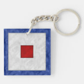 Jouw naam + Nautische Signaalvlag W Whiskey Sleutelhanger (Achterkant)