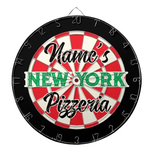 Jouw naam NEW YORK Pizzeria  stijl NY Pride Dartbord (Voorkant)