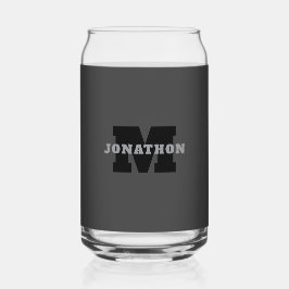 Jouw naam of bedrijfsnaam | Modern mannelijk grijs Blikvorm Glas