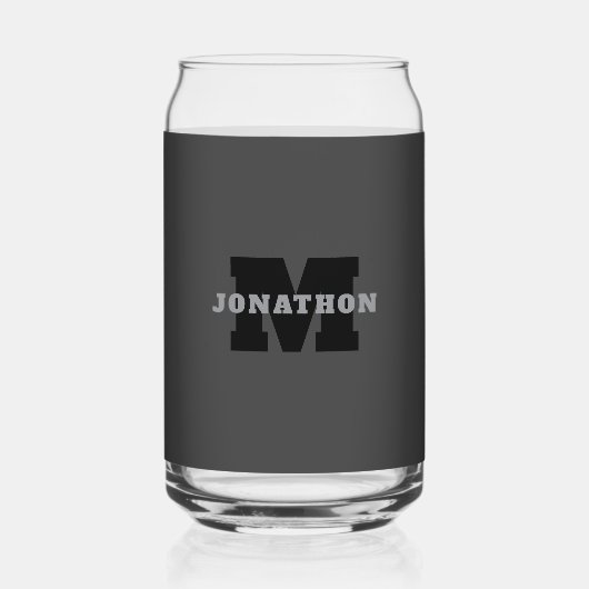 Jouw naam of bedrijfsnaam | Modern mannelijk grijs Blikvorm Glas (Voorkant)