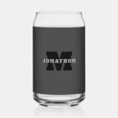 Jouw naam of bedrijfsnaam | Modern mannelijk grijs Blikvorm Glas (Achterkant)