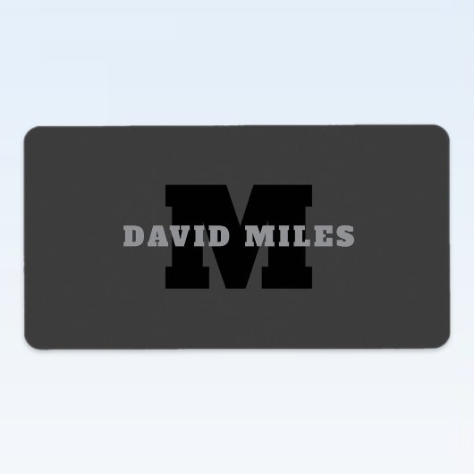 Jouw naam of bedrijfsnaam | Modern mannelijk grijs Etiket