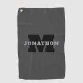 Jouw naam of bedrijfsnaam | Modern mannelijk grijs Golfhanddoek (Voorkant)