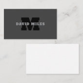 Jouw naam of bedrijfsnaam | Modern mannelijk grijs Informatiekaartje (Voorkant / Achterkant)