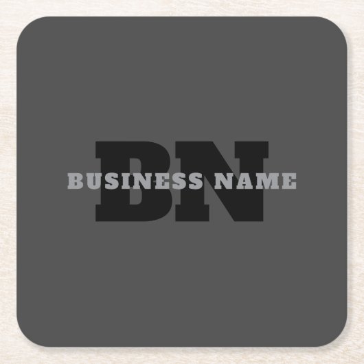 Jouw naam of bedrijfsnaam | Modern mannelijk grijs Kartonnen Onderzetters (Voorkant)