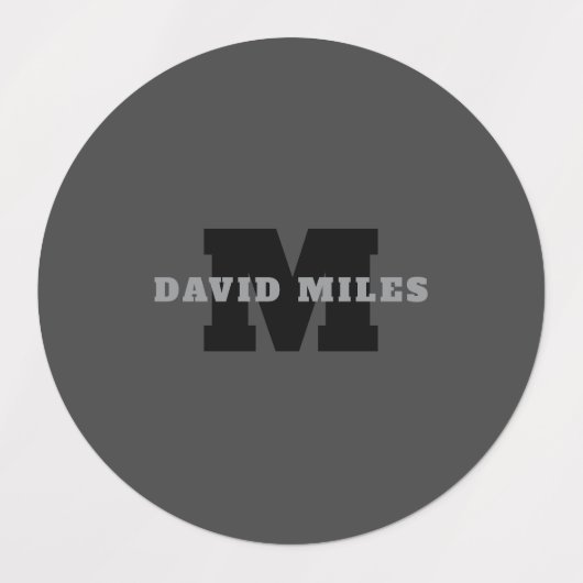 Jouw naam of bedrijfsnaam | Modern mannelijk grijs Labels (Design 1)