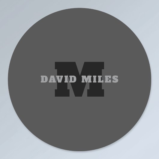 Jouw naam of bedrijfsnaam | Modern mannelijk grijs Labels