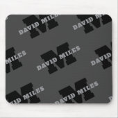 Jouw naam of bedrijfsnaam | Modern mannelijk grijs Muismat (Voorkant)