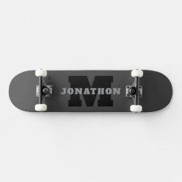 Jouw naam of bedrijfsnaam | Modern mannelijk grijs Persoonlijk Skateboard