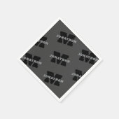 Jouw naam of bedrijfsnaam | Modern mannelijk grijs Servet (Hoek)