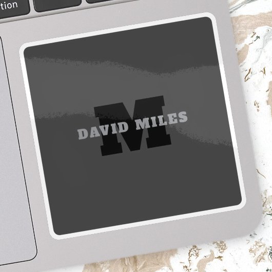 Jouw naam of bedrijfsnaam | Modern mannelijk grijs Sticker