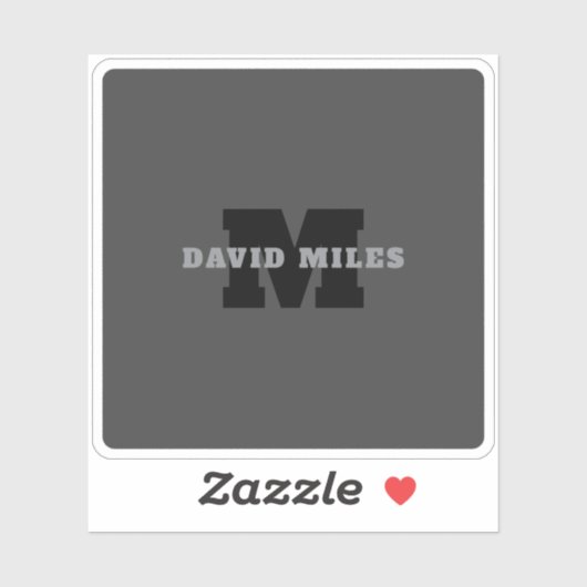 Jouw naam of bedrijfsnaam | Modern mannelijk grijs Sticker (Vel)