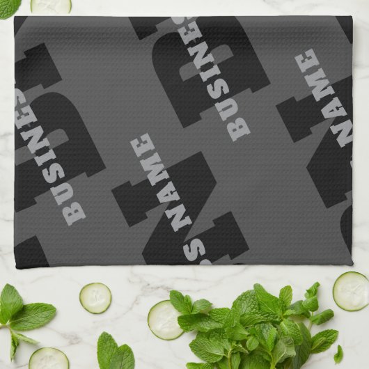 Jouw naam of bedrijfsnaam | Modern mannelijk grijs Theedoek (Gevouwen)