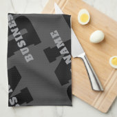 Jouw naam of bedrijfsnaam | Modern mannelijk grijs Theedoek (Quarter Fold)