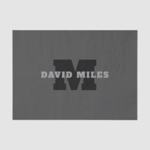 Jouw naam of bedrijfsnaam   Modern mannelijk grijs Tissuepapier