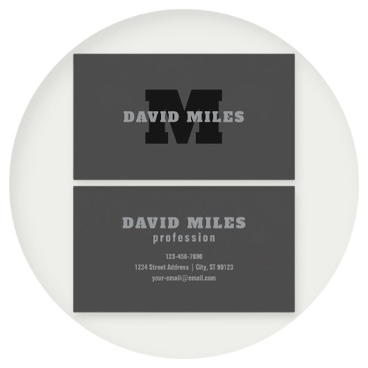 Jouw naam of bedrijfsnaam | Modern mannelijk grijs Visitekaartje