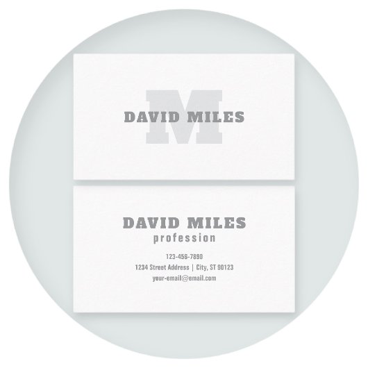 Jouw naam of bedrijfsnaam | Modern mannelijk grijs Visitekaartje