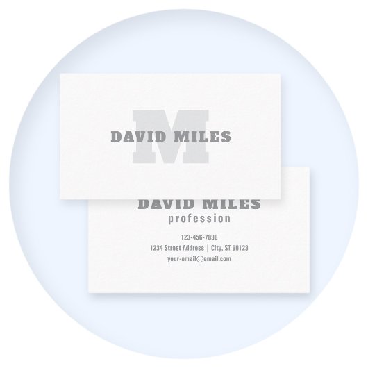 Jouw naam of bedrijfsnaam | Modern mannelijk grijs Visitekaartje