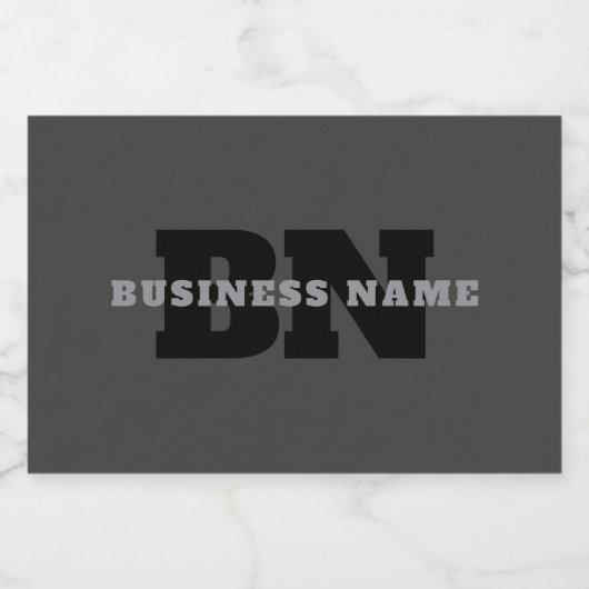 Jouw naam of bedrijfsnaam | Modern mannelijk grijs Voedselcontainer Etiket (Enkel label)