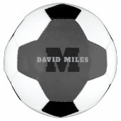 Jouw naam of bedrijfsnaam | Modern mannelijk grijs Voetbal (Voorkant)