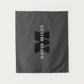 Jouw naam of bedrijfsnaam | Modern mannelijk grijs Wandkleed (Voorkant)