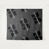 Jouw naam of bedrijfsnaam | Modern mannelijk grijs Wandkleed (Voorkant (horizontaal))