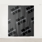 Jouw naam of bedrijfsnaam | Modern mannelijk grijs Wandkleed (Voorkant)